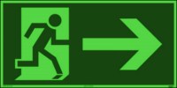 ISO 7010 (E002+E005)-KNS :Rettungsweg rechts