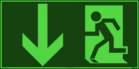 ISO 7010 (E001+E005)-KNS: Rettungsweg - Notausgang