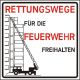 Hinweisschild, Rettungswege....