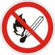 ISO 7010 P003: Feuer, offenes Licht und Rauchen verboten