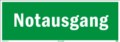 Textschild, Notausgang