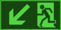 ISO 7010 (E001+E006)-KNS: Rettungsweg links abwärts