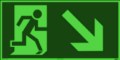 ISO 7010 (E002+E006)-KNS: Rettungsweg rechts abwärts