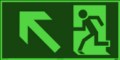 ISO 7010 (E001+E006)-KNS: Rettungsweg links aufwärts