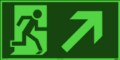 ISO 7010 (E002+E006)-KNS: Rettungsweg rechts aufwärts