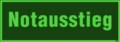 KNS Textschild, Notausstieg