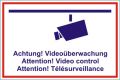 Textschild, Achtung! Videoüberwachung