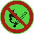 ISO 7010 P 003-KNS: Feuer, offenes Licht und Rauchen verboten