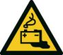 ISO 7010 W 026: Warnung vor Gefahren durch Batterien