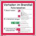 Verhalten im Brandfall - Brandschutz-Zeichen